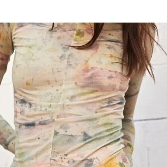Free People High Jump Long Sleeve Womens XS Printed Paint Splatter - Picture 4 of 7